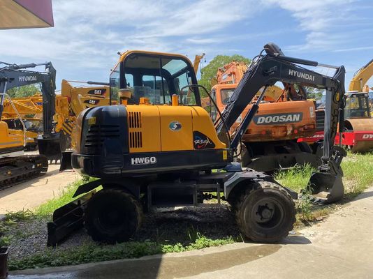 Scavatore a ruote di marca a basso prezzo Hyundai 60 Digger Scavatore usato da 6 tonnellate