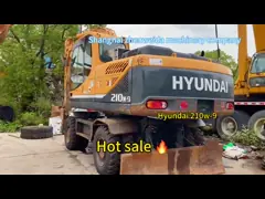 Second Hand Korean Original HYUNDAI 210W-9 Wheeled Excavator 21Ton Heavy Duty Construction Equipment for Sale